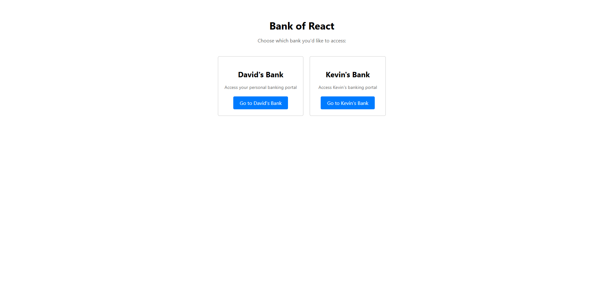 Bank of React